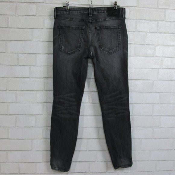 AMO Black Twist Zip Smoke Wash Zip Ankle Skinny Jeans - Picture 3 of 6